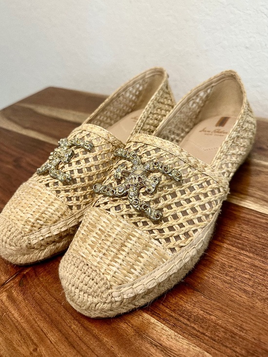 Sam Edelman Shoes - Sam Edelman Khiara Emblem Embellished Espadrille Flats, Size 7.5